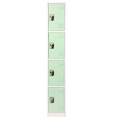 AdirOffice Steel Storage Locker, 4 Compartment, 12 x 12 x 72, Misty Green (I629204MGRN)