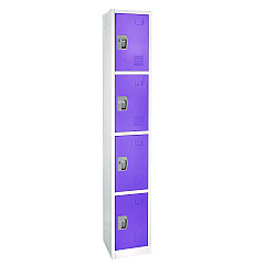 AdirOffice Steel Storage Locker, 4 Compartment, 12 x 12 x 72, Purple (I629204PUR)