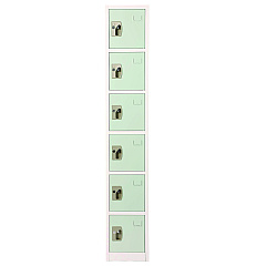 AdirOffice Steel Storage Locker, 6 Compartment, 12 x 12 x 72, Misty Green (I629206MGRN)