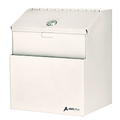AdirOffice Wall Mountable Steel Suggestion Secure Drop Box with Key, 7 x 6 x 8.5, Stainless Steel 304, White (I63101WHI)