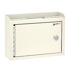 AdirOffice Medium Size Steel Multi-Purpose Secure Drop Box, 9.8 x 3.4 x 7.5, White (I63102WHI)