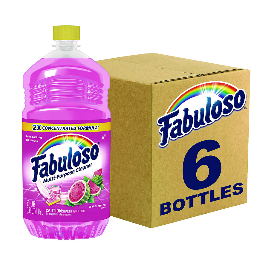 Fabuloso Multi-Use Cleaner, Watermelon Scent, 56 oz Bottle, 6/Carton (61038631CT)