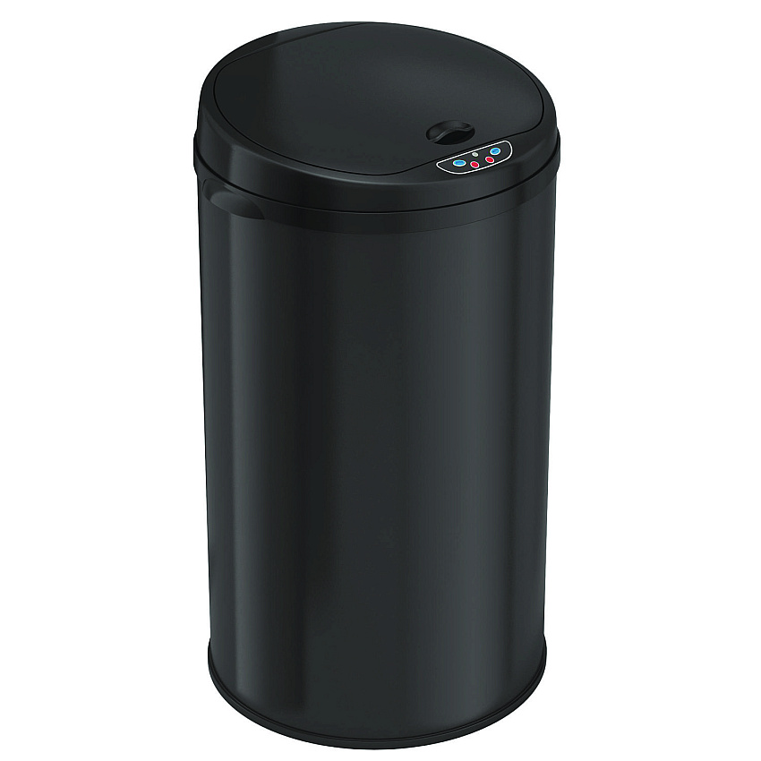 HLS Commercial Sensor Trash Can, 8 gal, Plastic/Stainless Steel, Black (HLS08RB)