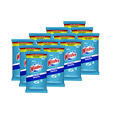 Windex Glass and Surface Wet Wipe, Cloth, 7 x 8, Unscented, 38/Pack, 12 Packs/Carton (319251)