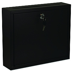 AdirOffice Large Size Steel Multi-Purpose Secure Drop Box, 12 x 3 x 10, Black (I63103BLK)