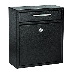 AdirOffice Medium Ultimate Wall Mounted Mail Box, 10.4 x 4.5 x 12, Black (I63105BLK)
