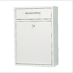 AdirOffice Large Ultimate Secure Drop Box Wall Mounted Mail Box, 11.2 x 4.7 x 16.2, White (I63104WHI)