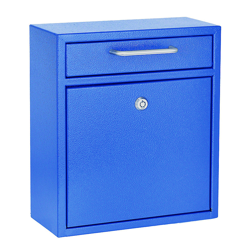 AdirOffice Medium Ultimate Wall Mounted Mail Box, 10.4 x 4.5 x 12, Blue (I63105BLU)