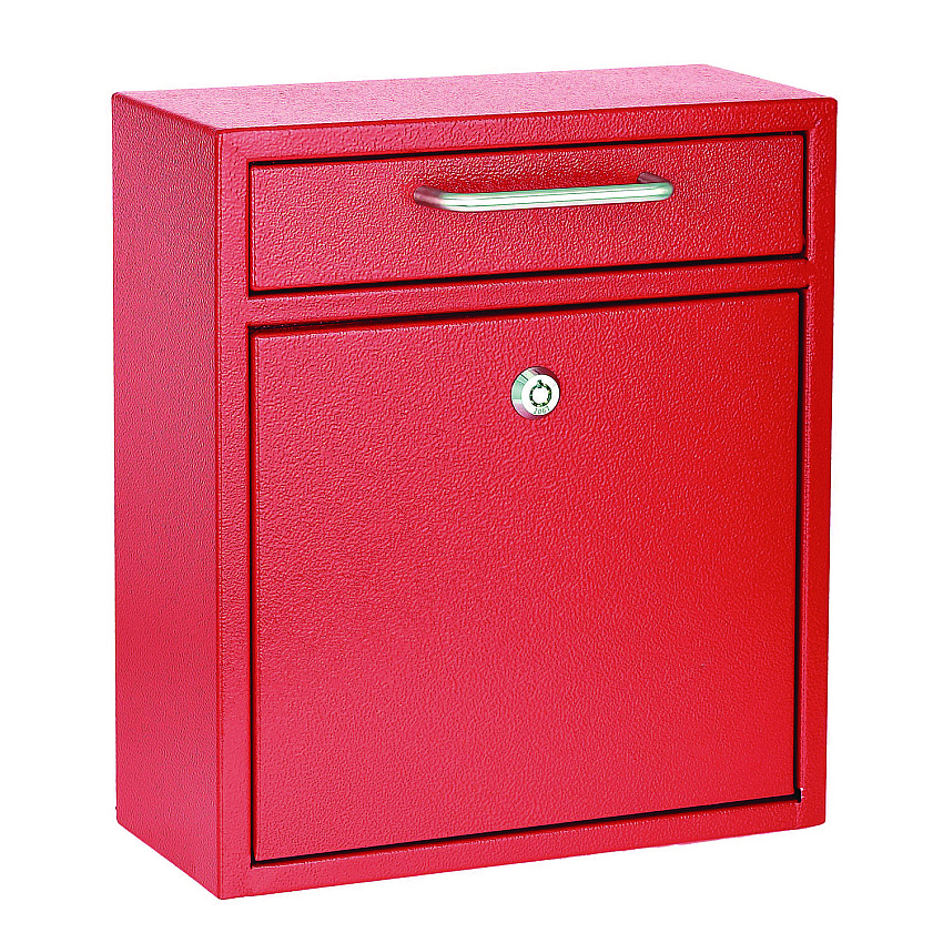 AdirOffice Medium Ultimate Wall Mounted Mail Box, 10.4 x 4.5 x 12, Red (I63105RED)