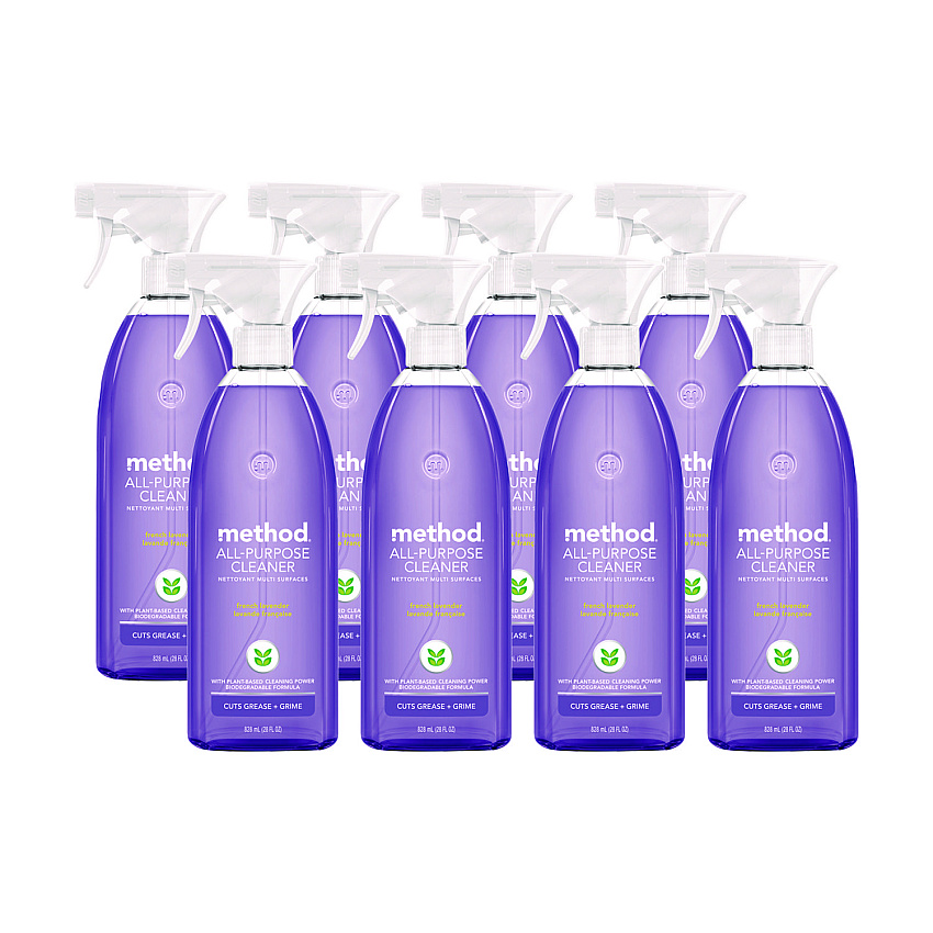 Method All Surface Cleaner, French Lavender, 28 oz Spray Bottle, 8/Carton (00005CT)