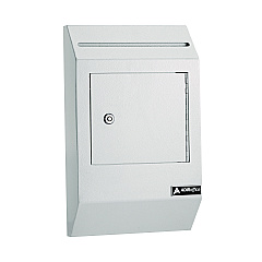 AdirOffice Heavy-Duty Weatherproof Secured Secure Drop Box, 10 x 4 x 16.3, White (I63113WHI)