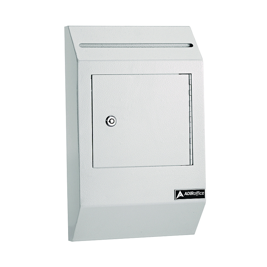 AdirOffice Heavy-Duty Weatherproof Secured Secure Drop Box, 10 x 4 x 16.3, White (I63113WHI)