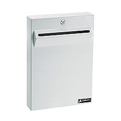 AdirOffice Large Wall Mounted Weatherproof Steel Secure Drop Box, 11 x 2.4 x 16, White (I63114WHI)