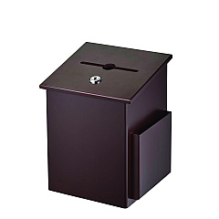 AdirOffice Squared Wood Locking Suggestion Box, 7.25 x 7.5 x 10, Medium Density Fiberboard, Mahogany (I63201MA)