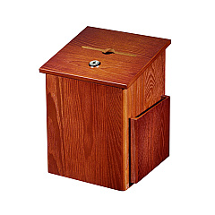 AdirOffice Squared Wood Locking Suggestion Box, 7.25 x 7.5 x 10, Medium Density Fiberboard, Medium Oak (I63201MEO)