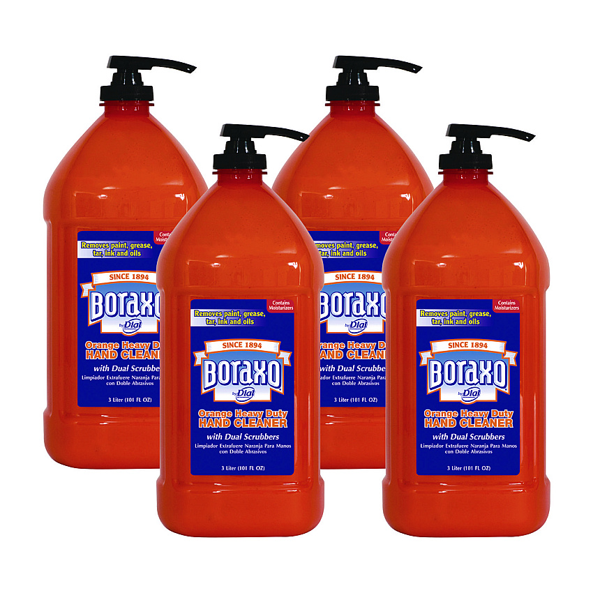 Boraxo Orange Heavy Duty Hand Cleaner, 3 L Pump Bottle, 4/Carton (06058CT)