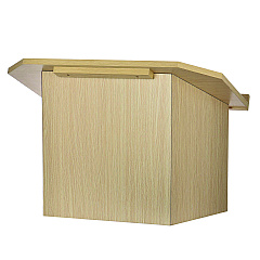 AdirOffice Foldable Tabletop Podium Lectern Speaker Stand, 27 x 16 x 19, Medium Oak (I66105MEO)