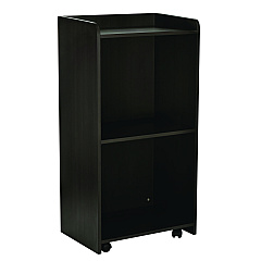 AdirOffice Wood Mobile Presentation Lectern Speaker Stand with Shelves, 22.44 x 16.53 x 45.98, Black (I66107BLK)