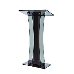 AdirOffice Acrylic Stand-Up Podium Lectern Speaker Stand, 26 x 13 x 47, Black (I66102BLK)
