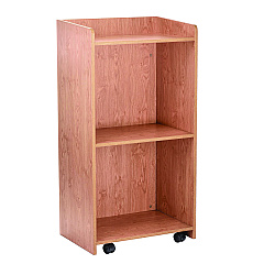 AdirOffice Wood Mobile Presentation Lectern Speaker Stand with Shelves, 22.44 x 16.53 x 45.98, Medium Oak (I66107MEO)
