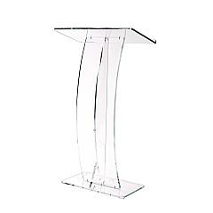 AdirOffice Acrylic Slanted Podium Lectern Speaker Stand, 26.75 x 12.5 x 47, Clear (I66103CLR)