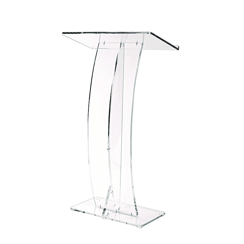 AdirOffice Acrylic Slanted Podium Lectern Speaker Stand, 26.75 x 12.5 x 47, Clear (I66103CLR)