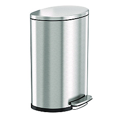 HLS Commercial Fire-Resistant Step Pedal Trash Can, 13 gal, Plastic/Stainless Steel, Silver (HLSS13DFR)