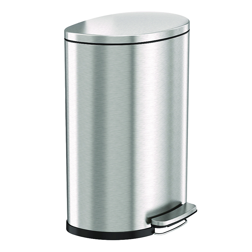 HLS Commercial Fire-Resistant Step Pedal Trash Can, 13 gal, Plastic/Stainless Steel, Silver (HLSS13DFR)