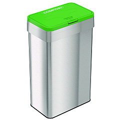 HLS Commercial Open Top Compost Bin with Color-Coded Lid, 21 gal, Plastic/Stainless Steel, Silver/Green (HLS21UOTCOP)