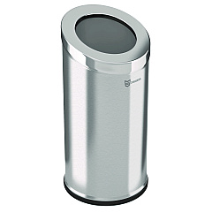 HLS Commercial Beveled Open Top Trash Can, 15 gal, Stainless Steel, Silver (HLSC04G15A)