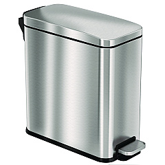 HLS Commercial Step Pedal Trash Can, 3 gal, Plastic/Stainless Steel, Silver (HLSS03R)