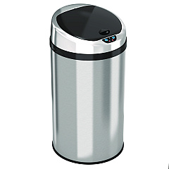 HLS Commercial Sensor Trash Can, 8 gal, Plastic/Stainless Steel, Silver (HLS08RCB)