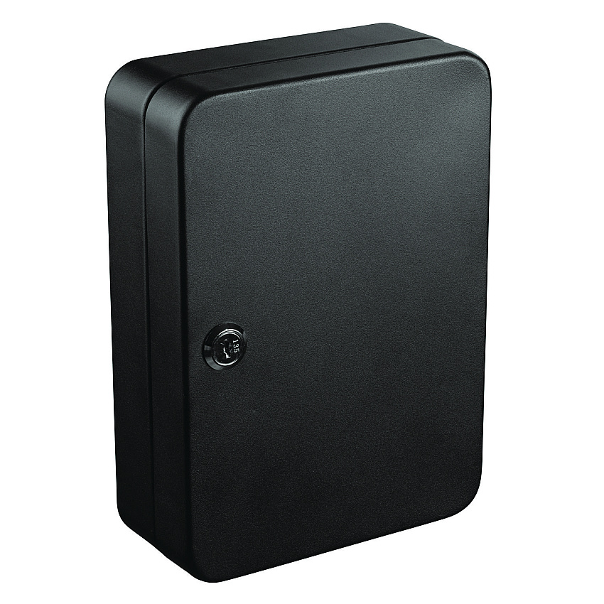AdirOffice Steel Secure Key Cabinet with Key Lock, 48-Key, 7.1 x 3.1 x 10, Stainless Steel 304, Black (I68148BLK)