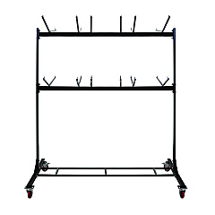 AdirOffice Steel Folding Chair Two-Tier Utility Cart, Metal, 1,000 lb Capacity, 33 x 65 x 68.5, Black (I69003)