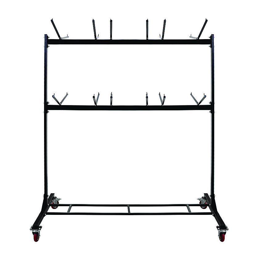 AdirOffice Steel Folding Chair Two-Tier Utility Cart, Metal, 1,000 lb Capacity, 33 x 65 x 68.5, Black (I69003)
