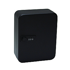 AdirOffice Steel Heavy-Duty Key Cabinet with Combination Lock, 30-Key, 6.4 x 3 x 8, Stainless Steel 304, Black (I68230BLK)