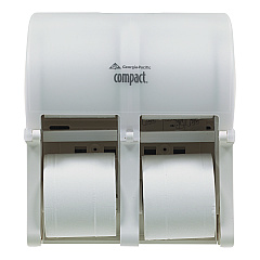 Georgia Pacific Professional Compact Quad Vertical 4-Roll Coreless Tissue Dispenser, 12.06 x 8 x 14.44, White (56747A)