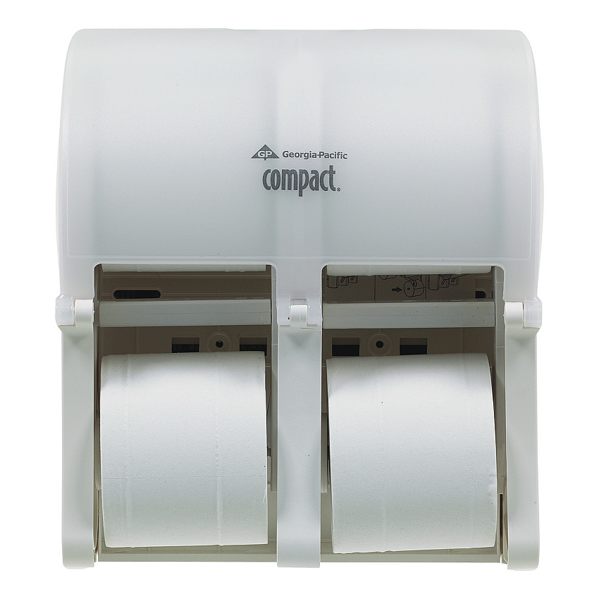 Georgia Pacific Professional Compact Quad Vertical 4-Roll Coreless Tissue Dispenser, 12.06 x 8 x 14.44, White (56747A)