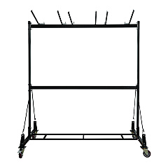 AdirOffice Folding Chair and Table Combo Cart, Metal, 600 lb Capacity, 33.7 x 65 x 67, Black (I69001)