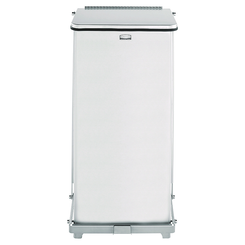 Rubbermaid Commercial Defenders Biohazard Step Can, Square, Steel, 6.5 gal, Stainless Steel (ST12SSPL)