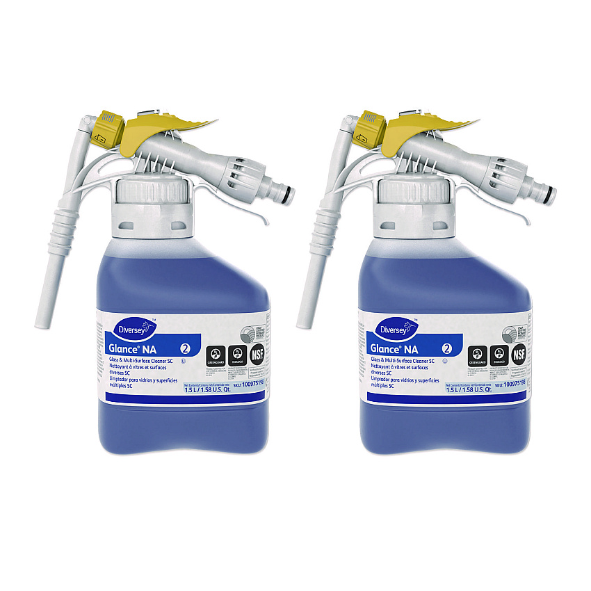 Diversey Glance NA Glass and Multi-Surface Cleaner, 1.5 L, 2/Carton (100975198)