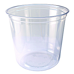 Fabri-Kal Recycleware Round Deli Container, 24 oz, 4.6" Diameter x 3.6" h, Clear, Plastic, 500/Carton (RD24)
