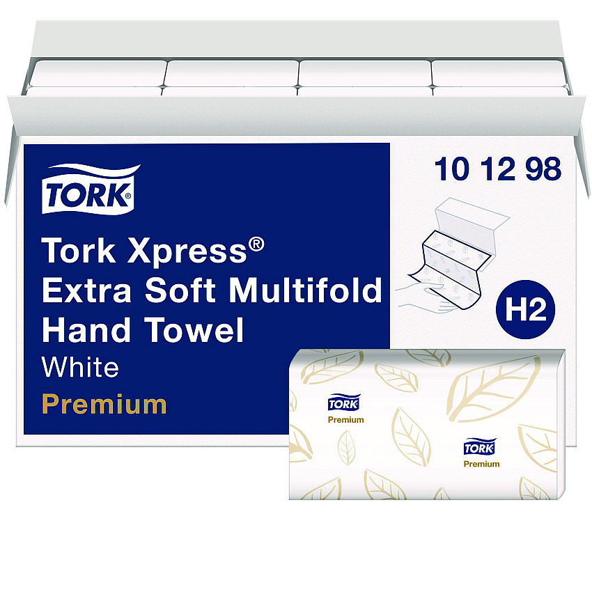 Tork Xpress Extra Soft Multifold Towel, 2-Ply, 9.12 x 12.8, White, 94 Towels/Pack,16 Packs/Carton (101298)