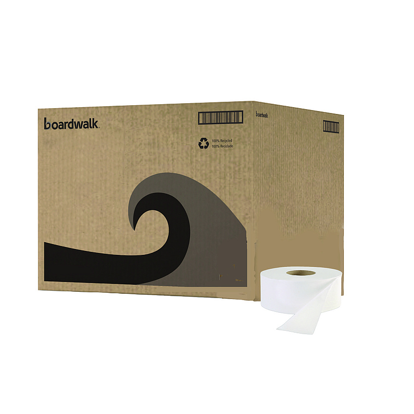 Boardwalk Jumbo Roll Bathroom Tissue, Septic Safe, 2-Ply, White, 3.2" x 525 ft, 12 Rolls/Carton (BWK410320)