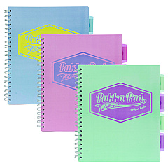PUKKA PAD Letter Size Project Book, 5-Subject, Medium/College Rule, Assorted Cover, (100) 11 x 8.5 Sheets, 3/Pack (8867PST)