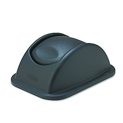 Rubbermaid Commercial Rectangular Free-Swinging Plastic Lids, Black (306700BK)