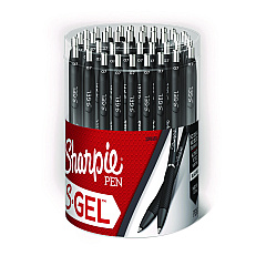 Sharpie S-Gel High-Performance Gel Pen, Retractable, Medium 0.7 mm, Black Ink, Black Barrel, 36/Pack (2096180)
