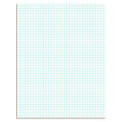 Ampad Quadrille Pads, Quadrille Rule (4 sq/in), 50 White (Heavyweight 20 lb Bond) 8.5 x 11 Sheets (22000)