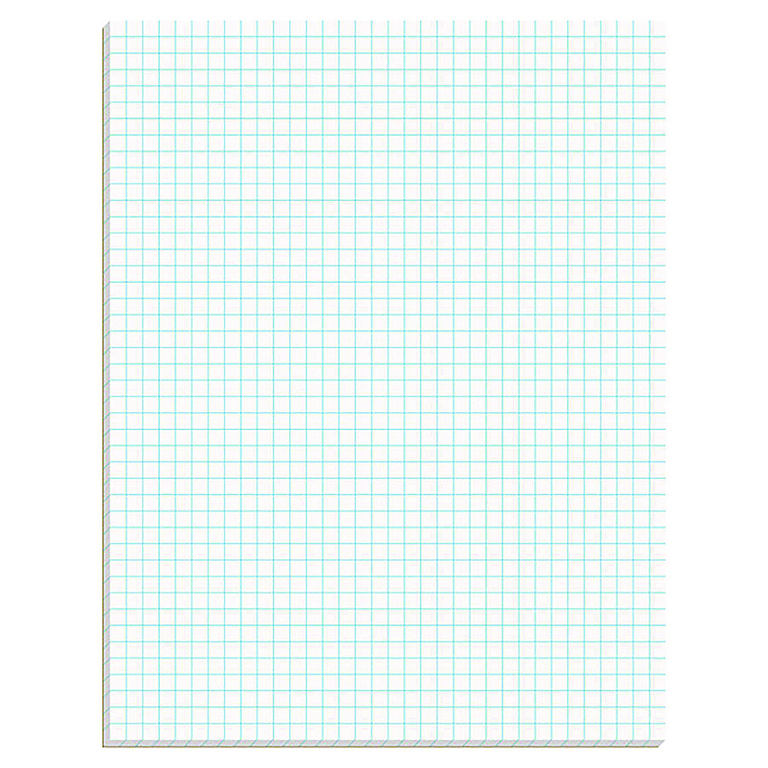 Ampad Quadrille Pads, Quadrille Rule (4 sq/in), 50 White (Heavyweight 20 lb Bond) 8.5 x 11 Sheets (22000)