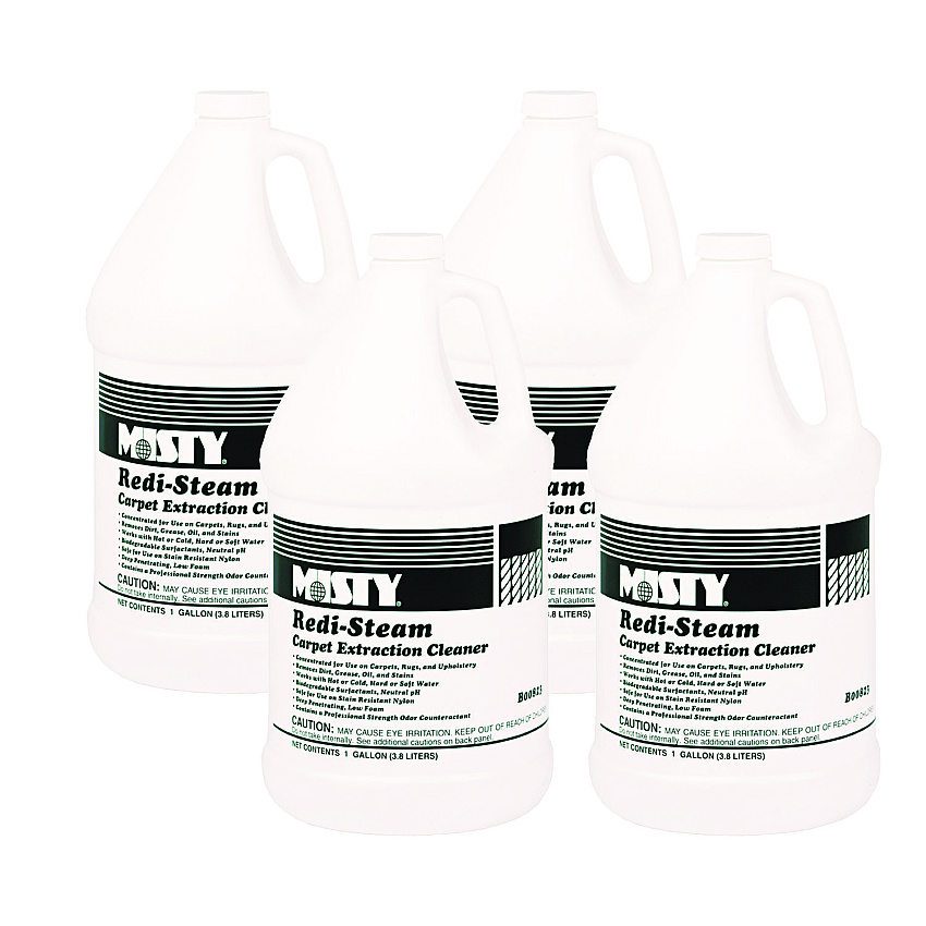 Misty Redi-Steam Carpet Cleaner, Pleasant Scent, 1 gal Bottle, 4/Carton (1038771)